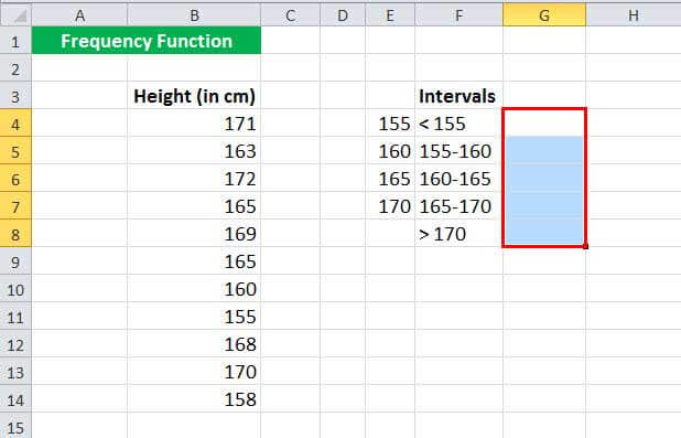 Exemple de fonction FREQUENCy 1-1