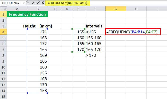 Exemple de fonction de FRÉQUENCE 1-2