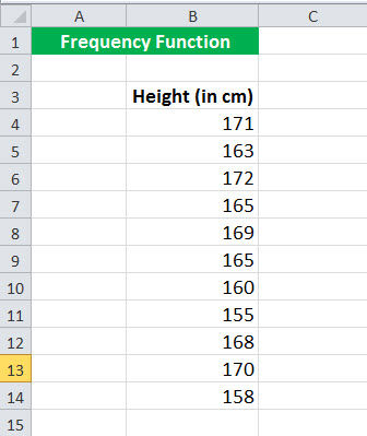 Exemple de fonction FREQUENCy 1