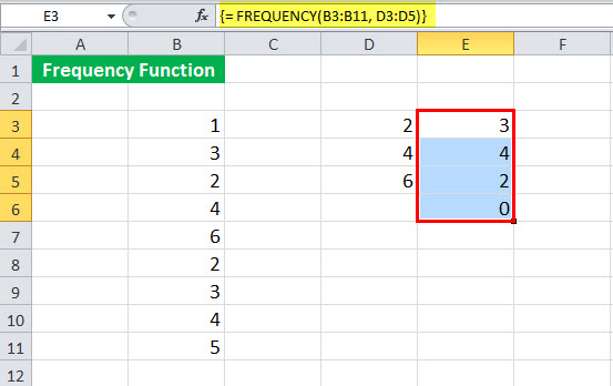 Fonction FRÉQUENCE Illustration 4