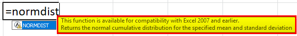 Formule NORMDIST dans Excel 1