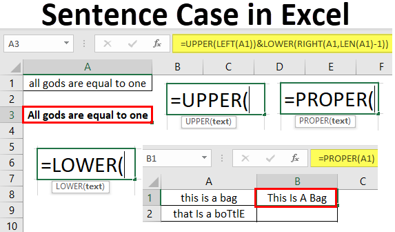 Cas de phrase dans Excel